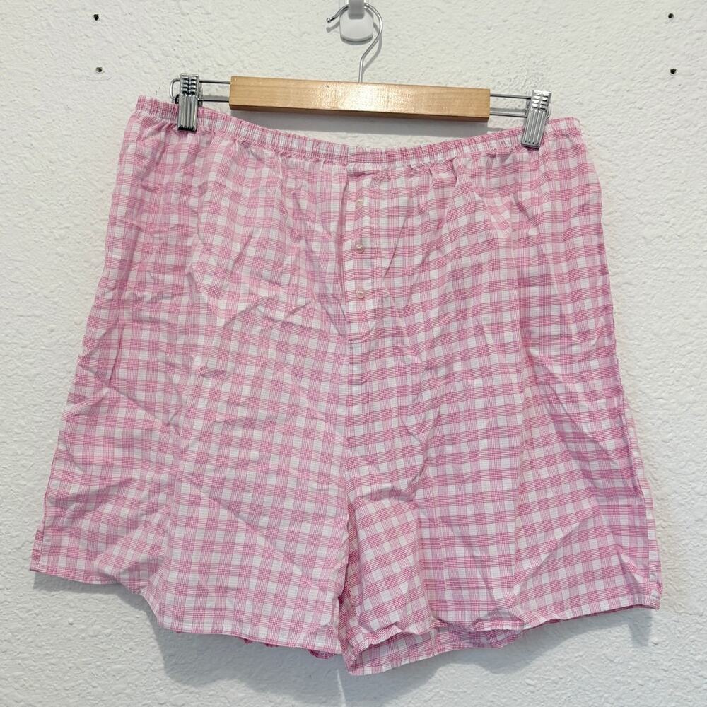 Vintage 90s Gingham Boxer Shorts Cotton Coastal Feminine Preppy Plaid